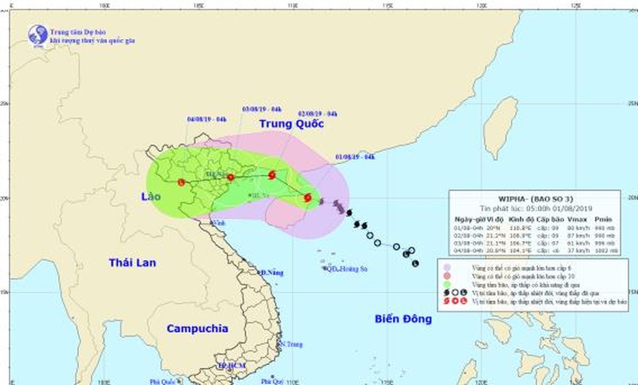 Chiều nay, bão số 3 vào Vịnh Bắc Bộ, Hà Nội đón mưa dông từ 2/8