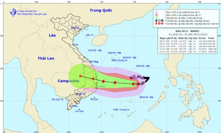 Bão số 6 giật cấp 15 tăng tốc vào Nam Trung bộ, biển động dữ dội