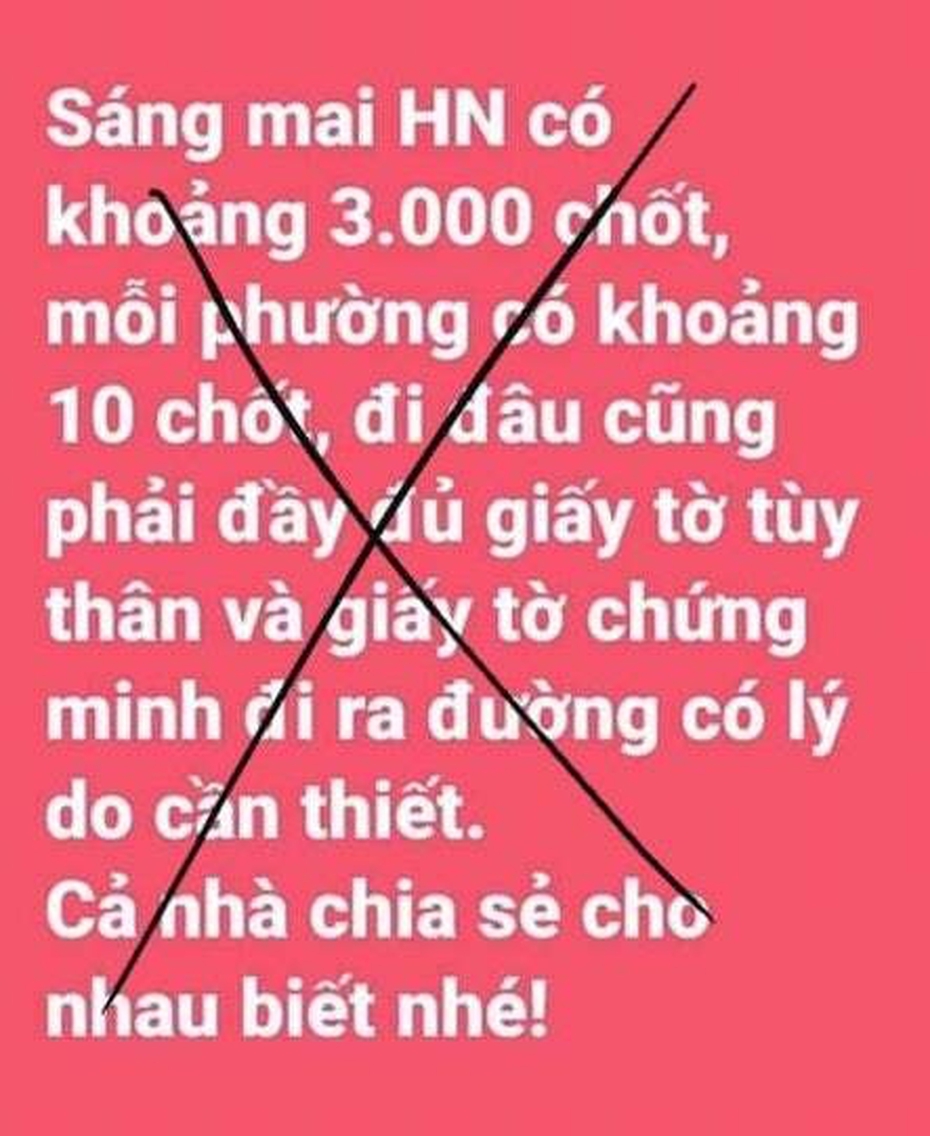 Xử phạt người phụ nữ tung tin "Hà Nội lập 3.000 chốt kiểm soát"