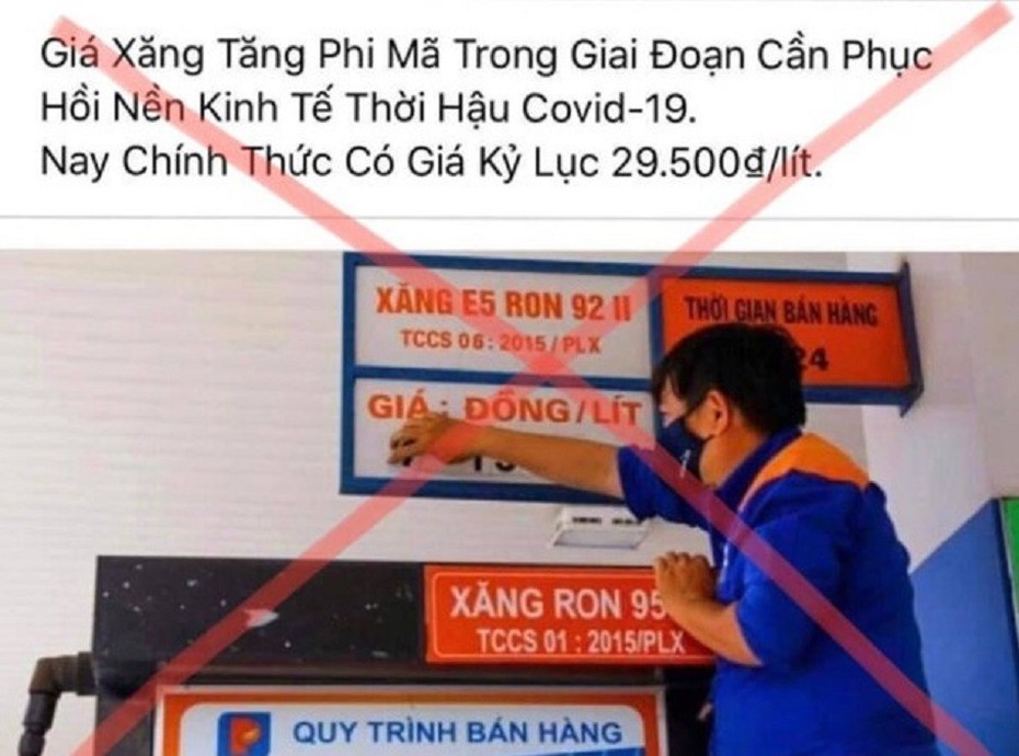 Đăng "giá xăng tăng lên 29.500 đồng/lít", 3 người bị mời lên làm việc