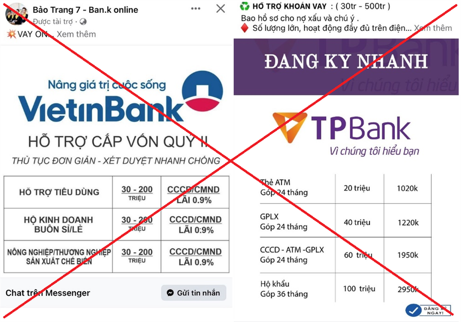 Bộ Công an: Cảnh báo mạo danh ngân hàng cho vay trực tuyến lãi suất thấp