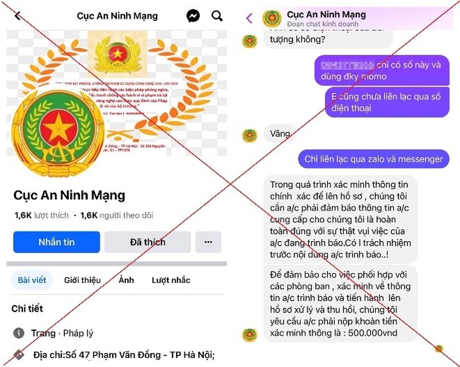 Thủ đoạn lừa đảo đóng phí cho Cục An ninh mạng để lấy lại tiền bị lừa