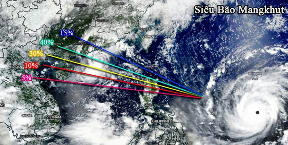 Tin bão mới nhất: Siêu bão Mangkhut giật trên cấp 17, tiếp tục tiến về Biển Đông