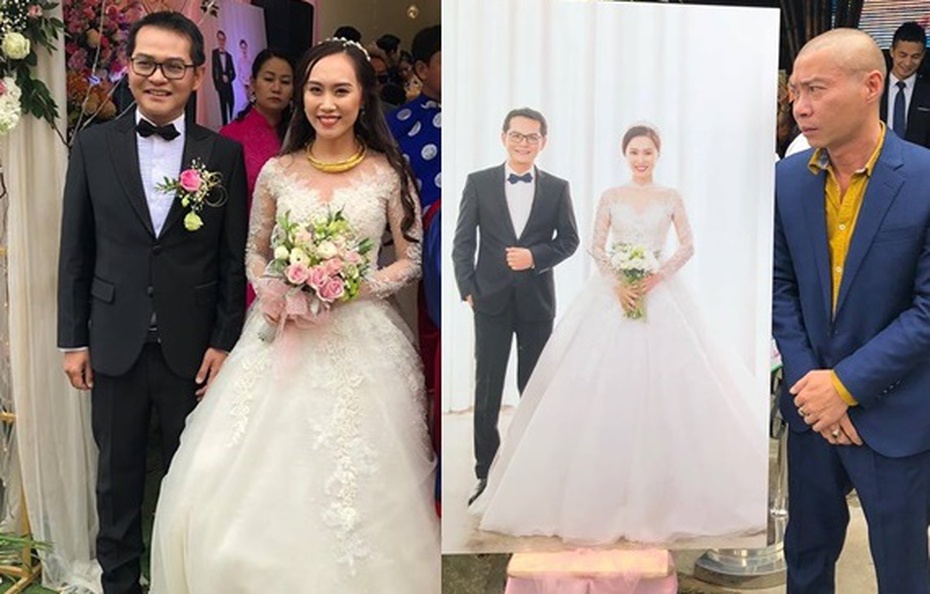Khoảnh khắc độc: Công Lý "lườm nguýt" ảnh cưới Trung Hiếu và bạn gái kém 19 tuổi