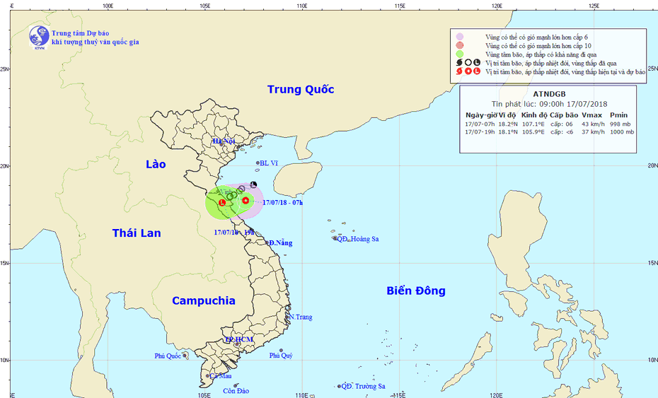 Tin mới nhất về đường đi của áp thấp nhiệt đới gần bờ