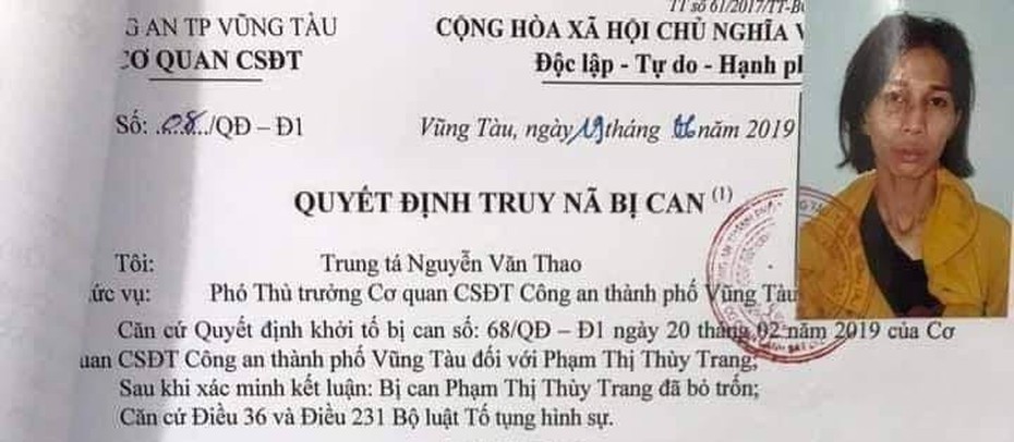 Truy nã “nữ quái” 9X hành nghề trộm cắp tài sản ở TP.Vũng Tàu