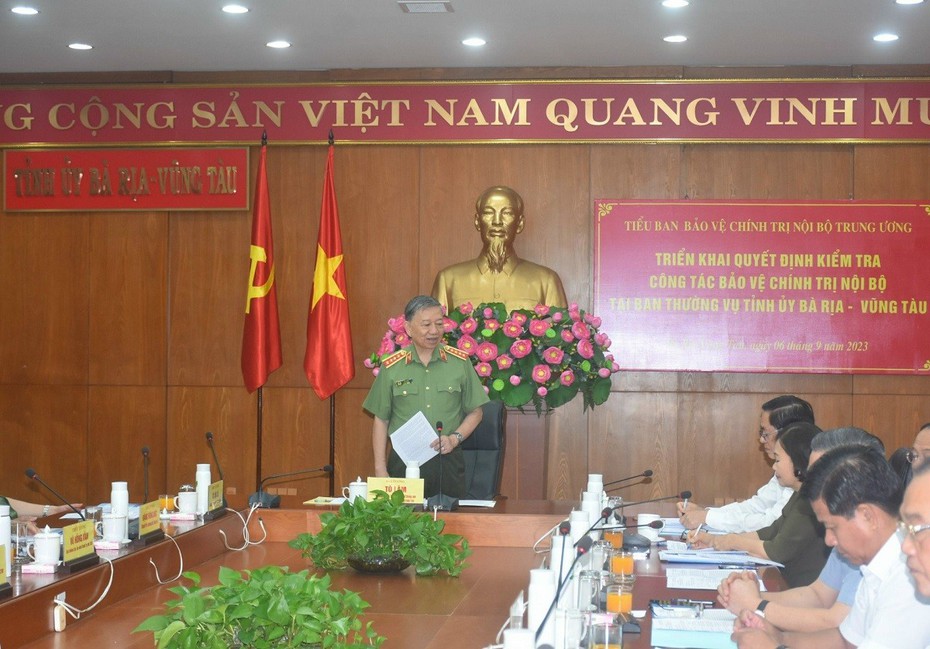Đại tướng Tô Lâm kiểm tra công tác bảo vệ chính trị nội bộ tại Bà Rịa - Vũng Tàu