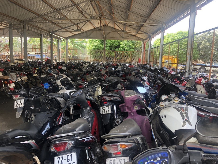 Công an Vũng Tàu tìm chủ sở hữu hàng trăm xe máy, ô tô quá hạn tạm giữ