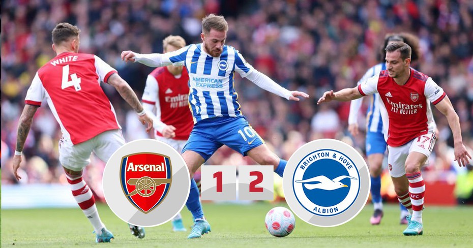 Thua sát nút trước Brighton, Arsenal lỡ cơ hội vào top 4