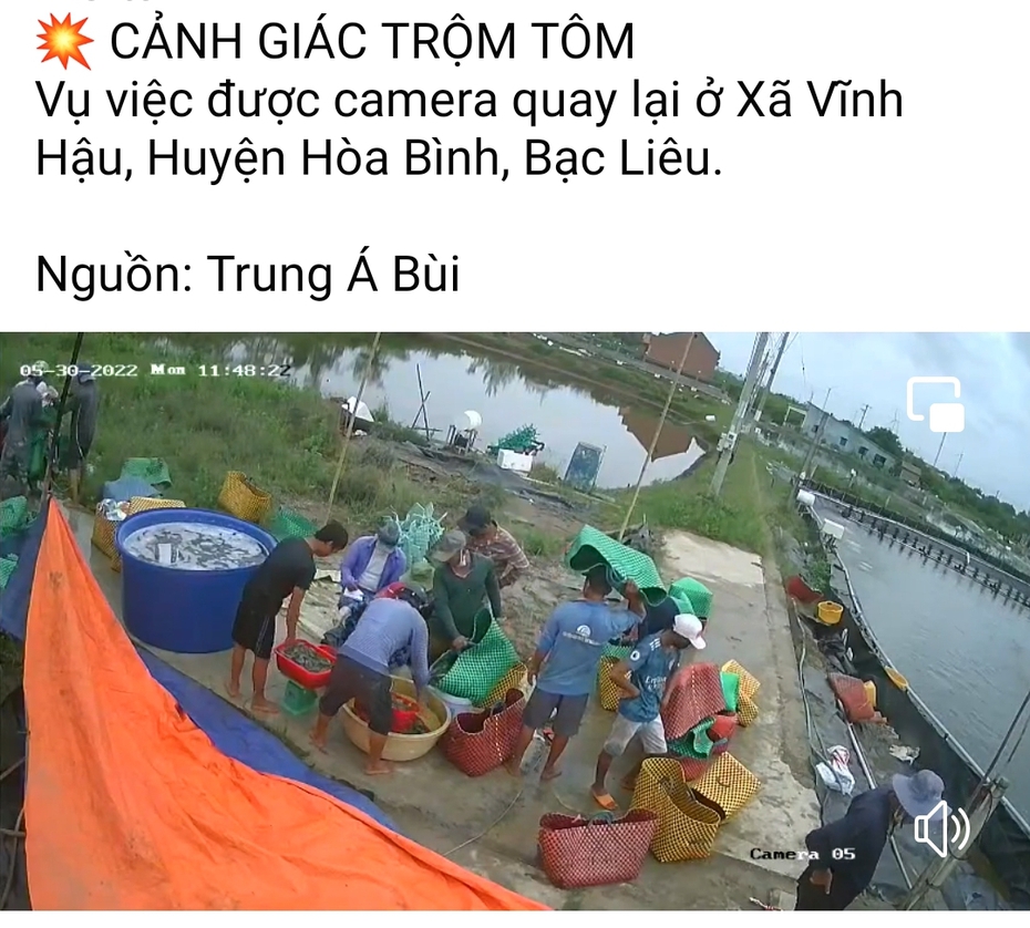 Bạc Liêu: Làm rõ vụ “cảnh giác trộm tôm” đăng trên mạng xã hội