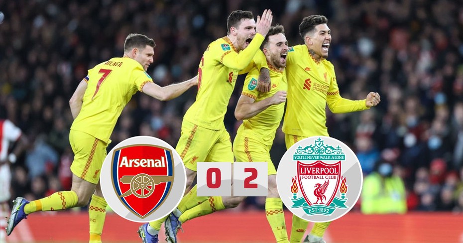 Arsenal 0-2 Liverpool: The Kop thẳng tiến chung kết League Cup