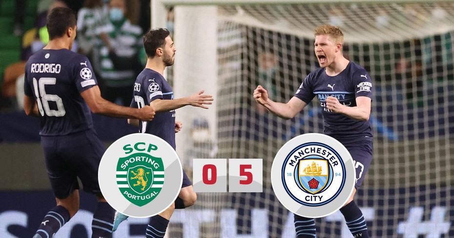 Dội 'mưa bàn thắng' vào lưới Sporting, Man City đi vào lịch sử Champions League