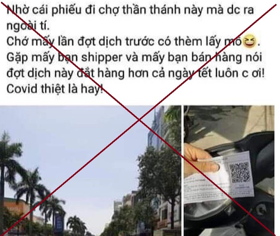 Lập hồ sơ xử lý người phụ nữ lợi dụng thẻ đi chợ thông chốt đi chơi, khoe Facebook