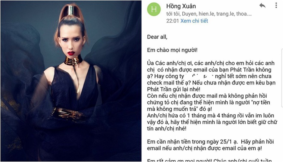 Sau 4 tháng chờ đợi, Hồng Xuân 1m90 quyết đòi tiền từ nhà sản xuất Vietnam's Next Top Model