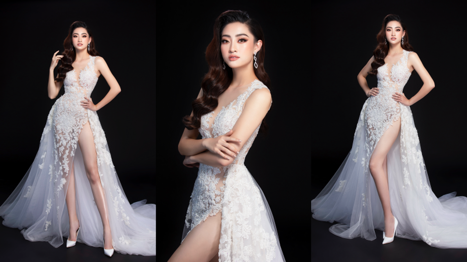 Trước giờ G, Hoa hậu Lương Thùy Linh tung 2 mẫu đầm dạ hội đẹp đến mê hoặc cho đêm chung kết