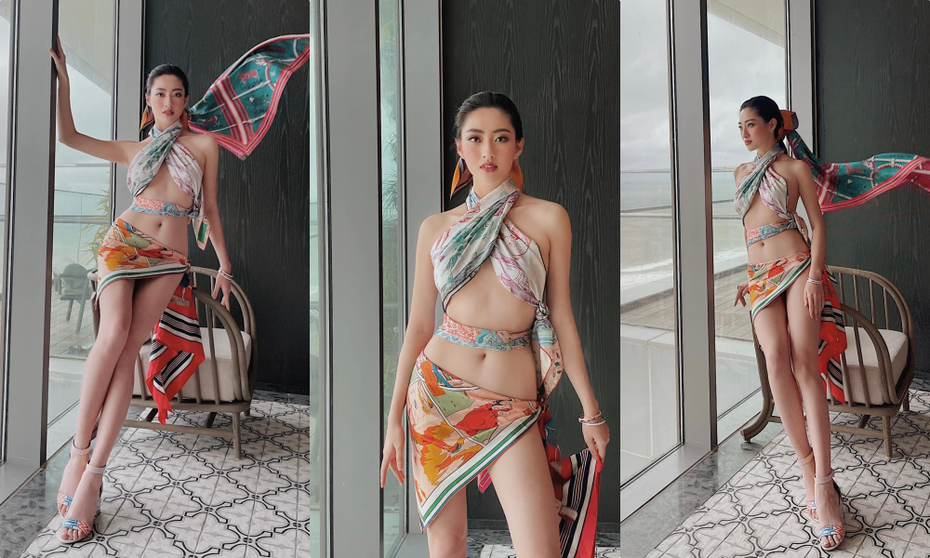 Lấy khăn làm bikini, hoa hậu chân dài 1m22 khoe thân hình cực phẩm