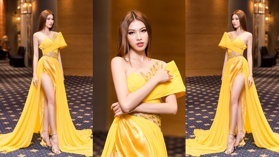 Clip: Á hậu Ngọc Thảo diện váy xẻ tận hông, catwalk thần sầu