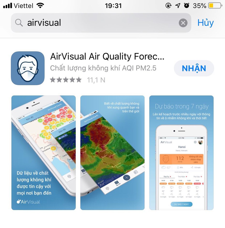 Ứng dụng đo ô nhiễm không khí AirVisual “tái xuất” sau 2 ngày biến mất tại Việt Nam