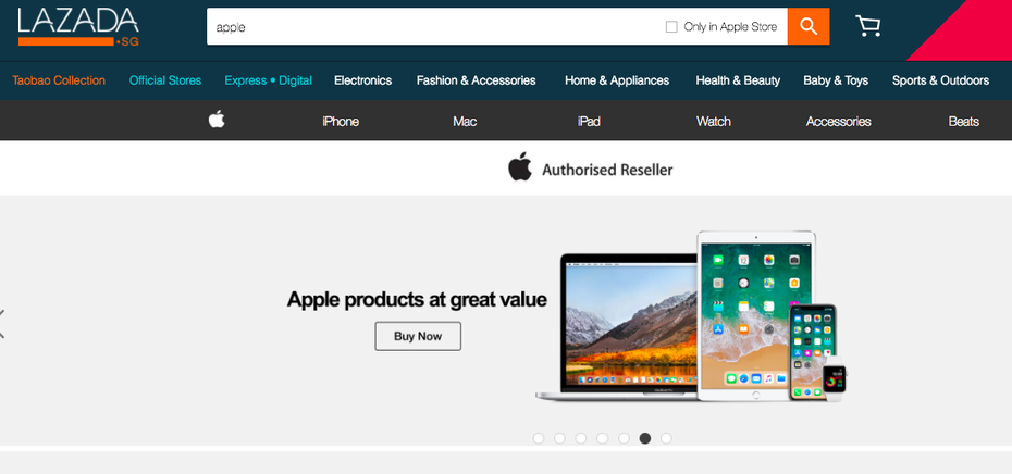 Apple mở cửa hàng chính thức trên Lazada