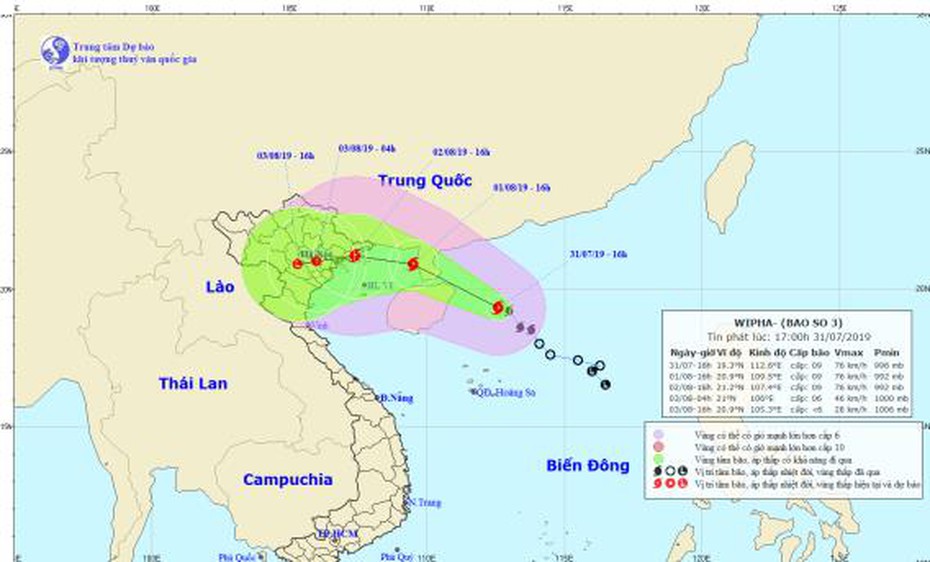 Bão số 3 diễn biến khó lường: 3 kịch bản đổ bộ của bão Wipha