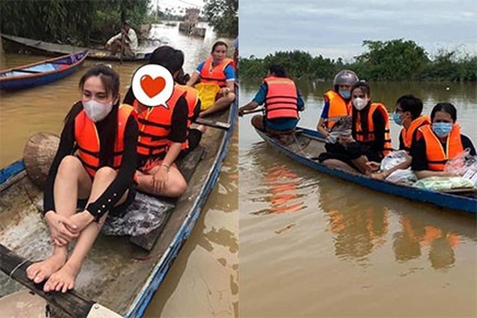 Thủy Tiên không ngại vào tận tâm lũ tại Huế để cứu trợ người dân