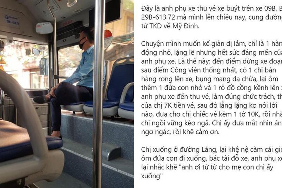 Nam phụ xe buýt "gây sốt" khi làm việc này với thai phụ bán hàng rong