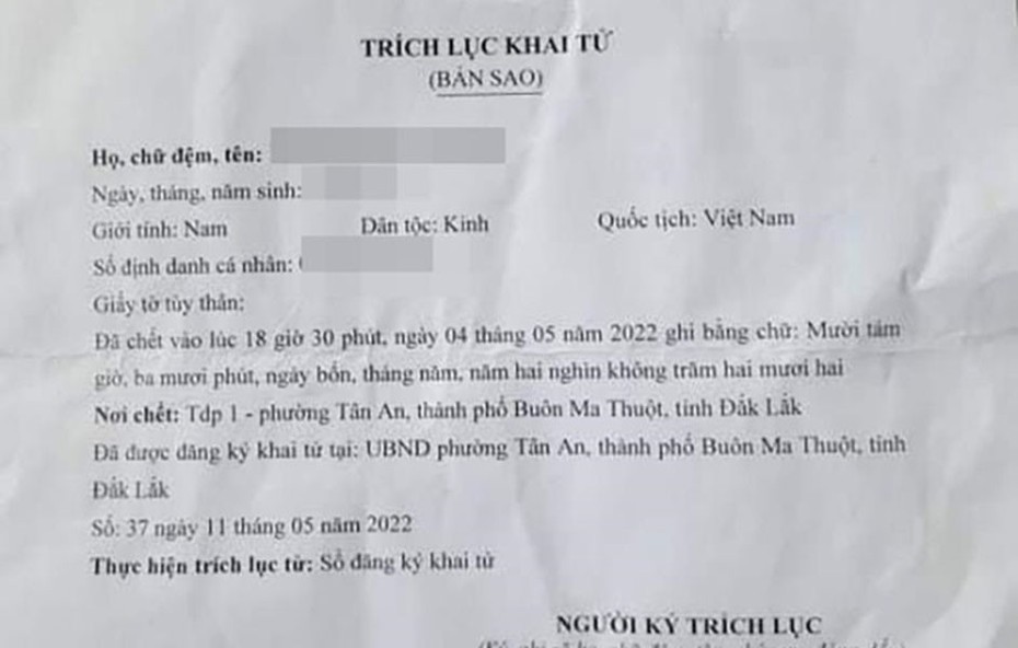 Làm rõ việc con trai 3 tuổi đang sống bị mẹ khai tử