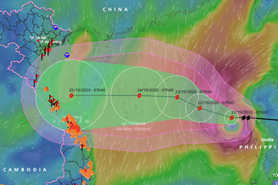 Dự báo thời tiết 24/10/2020: Tin bão khẩn cấp (Cơn bão số 8)