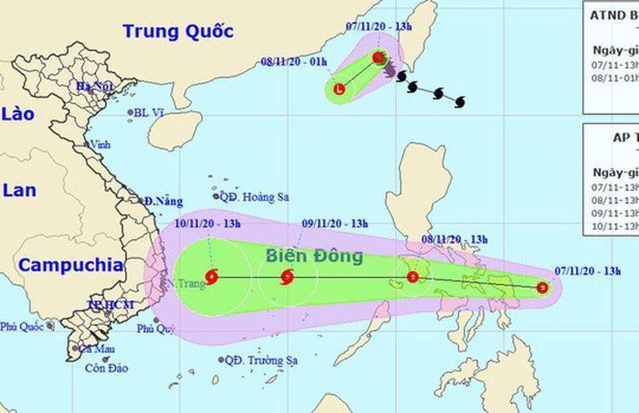 Dự báo thời tiết 8/11/2020: Tin áp thấp nhiệt đới trên biển Đông