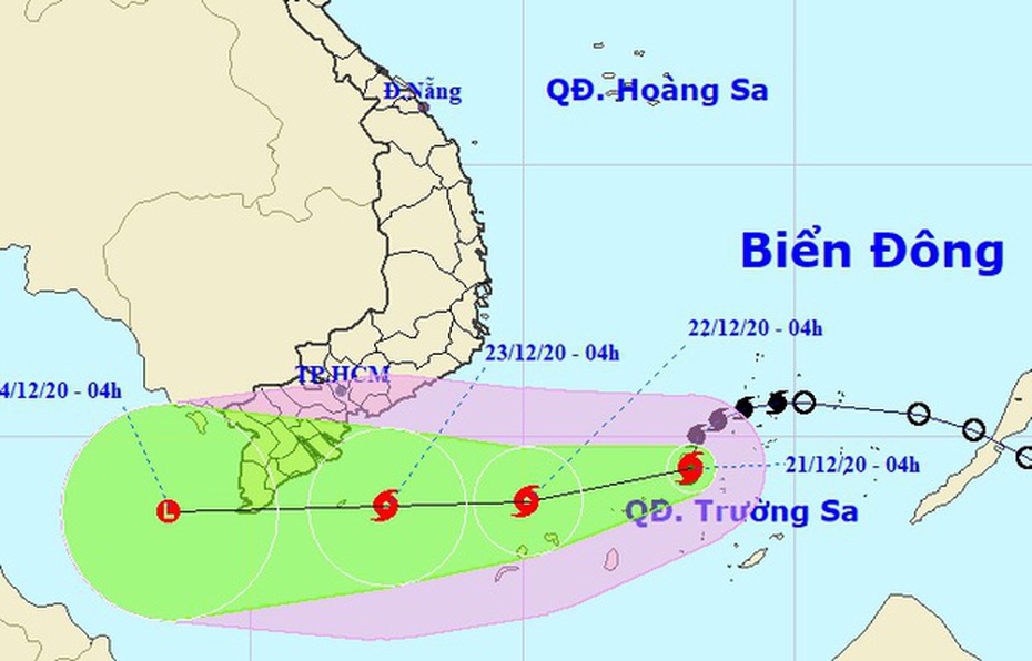 Dự báo thời tiết 22/12/2020: Tin áp thấp nhiệt đới trên biển Đông