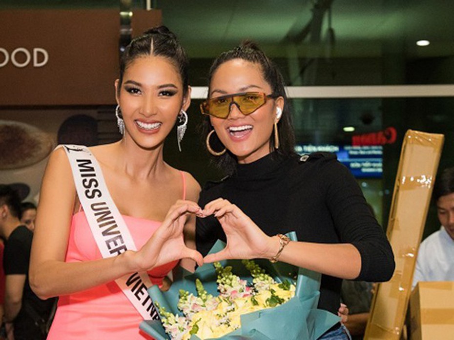 H’hen Niê tiễn Hoàng Thùy lên đường tham sự Miss Universe 2019