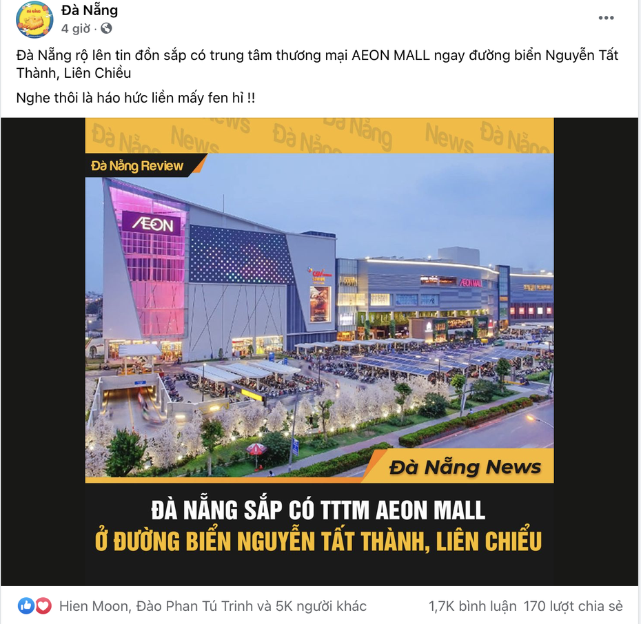 Sự thật về thông tin AEON Mall sắp mở ở Đà Nẵng