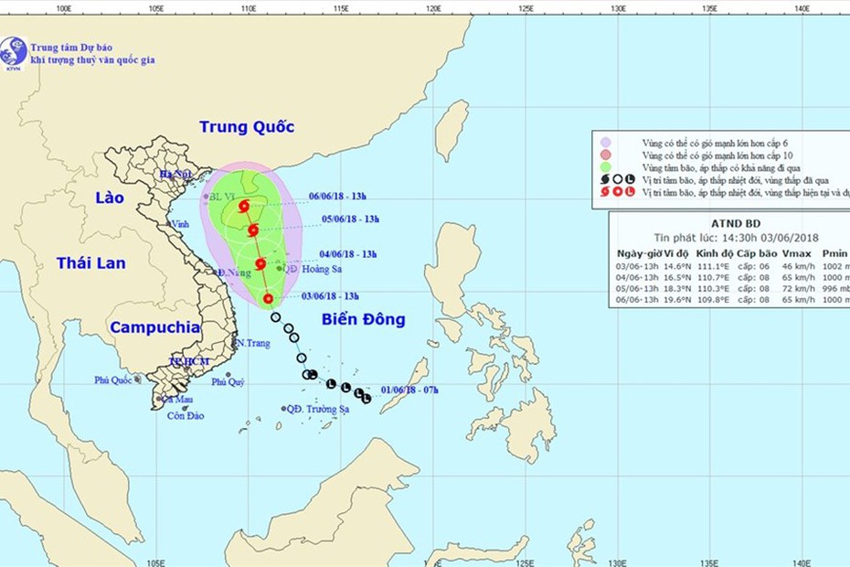 Dự báo thời tiết 4/6: Áp thấp nhiệt đới nguy cơ hình thành bão số 2 quét dọc các tỉnh ven biển