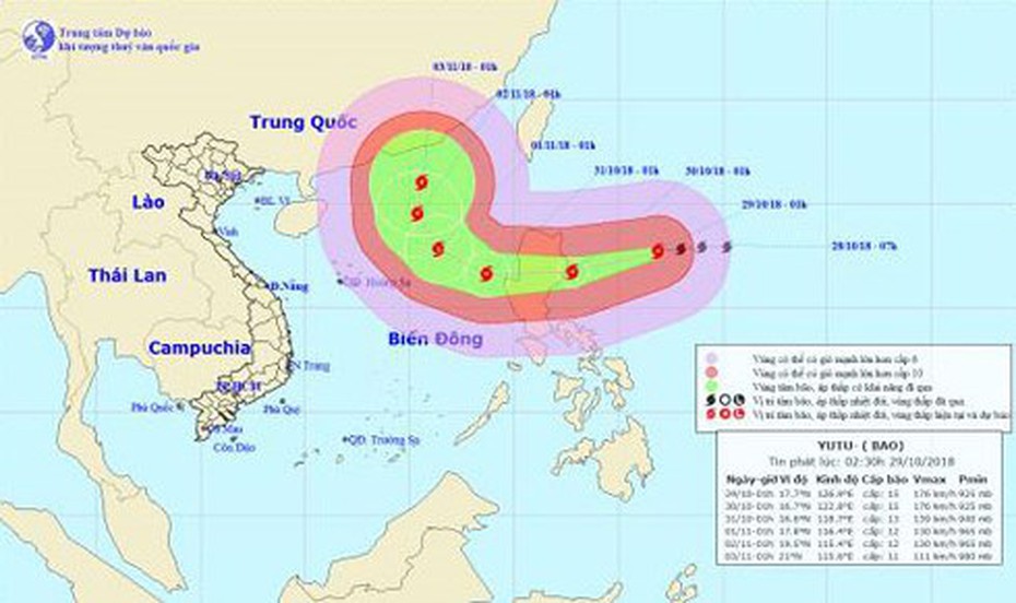 Siêu bão Yutu giật trên cấp 17 đang rất gần Biển Đông