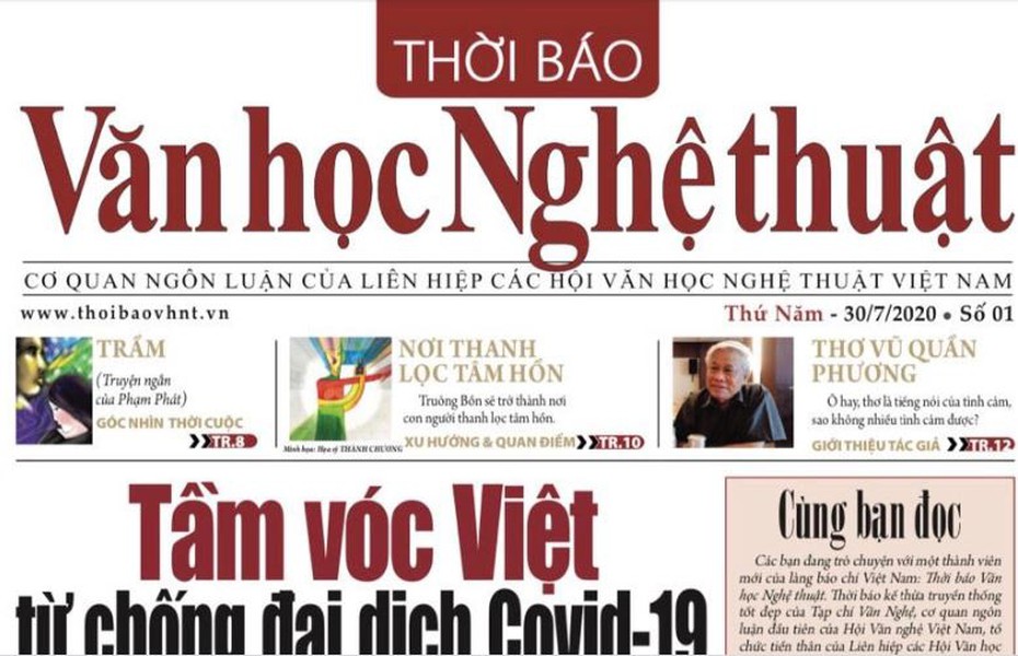 Thời báo Văn học Nghệ thuật ra mắt bạn đọc