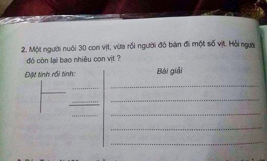 Dân mạng “đào” lại bài toán lớp 3 tính số vịt khiến người lớn “căng não” tìm lời giải