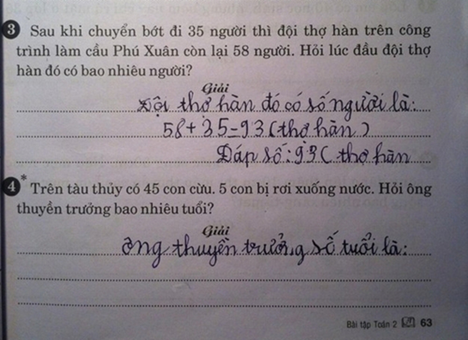 Bài toán lớp 2 "hại não" của con khiến phụ huynh đau đầu