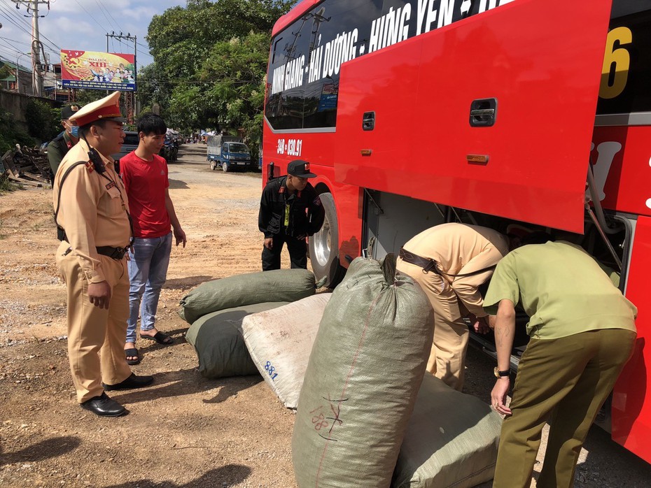 Thu giữ gần 500kg thuốc bắc không nguồn gốc "ẩn mình" trên xe khách