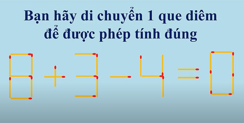 Thử tài nhanh trí với câu đố toán học di chuyển que diêm