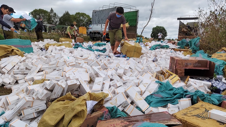 Tiêu hủy hơn 200 nghìn bao thuốc lá nhập lậu ở Gia Lai