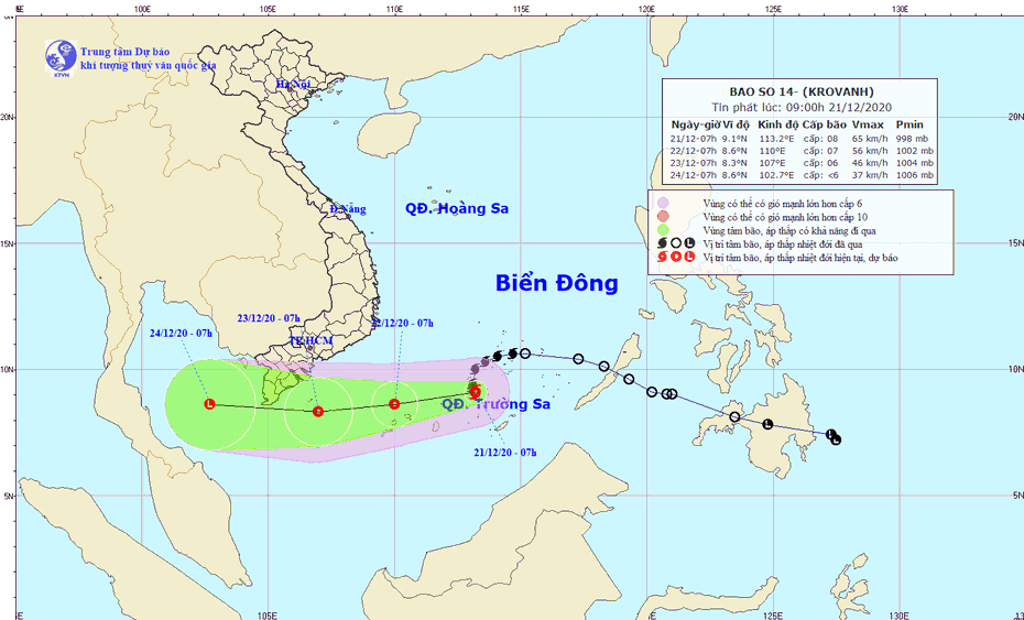 Bão số 14 trên Biển Đông có khả năng mạnh thêm