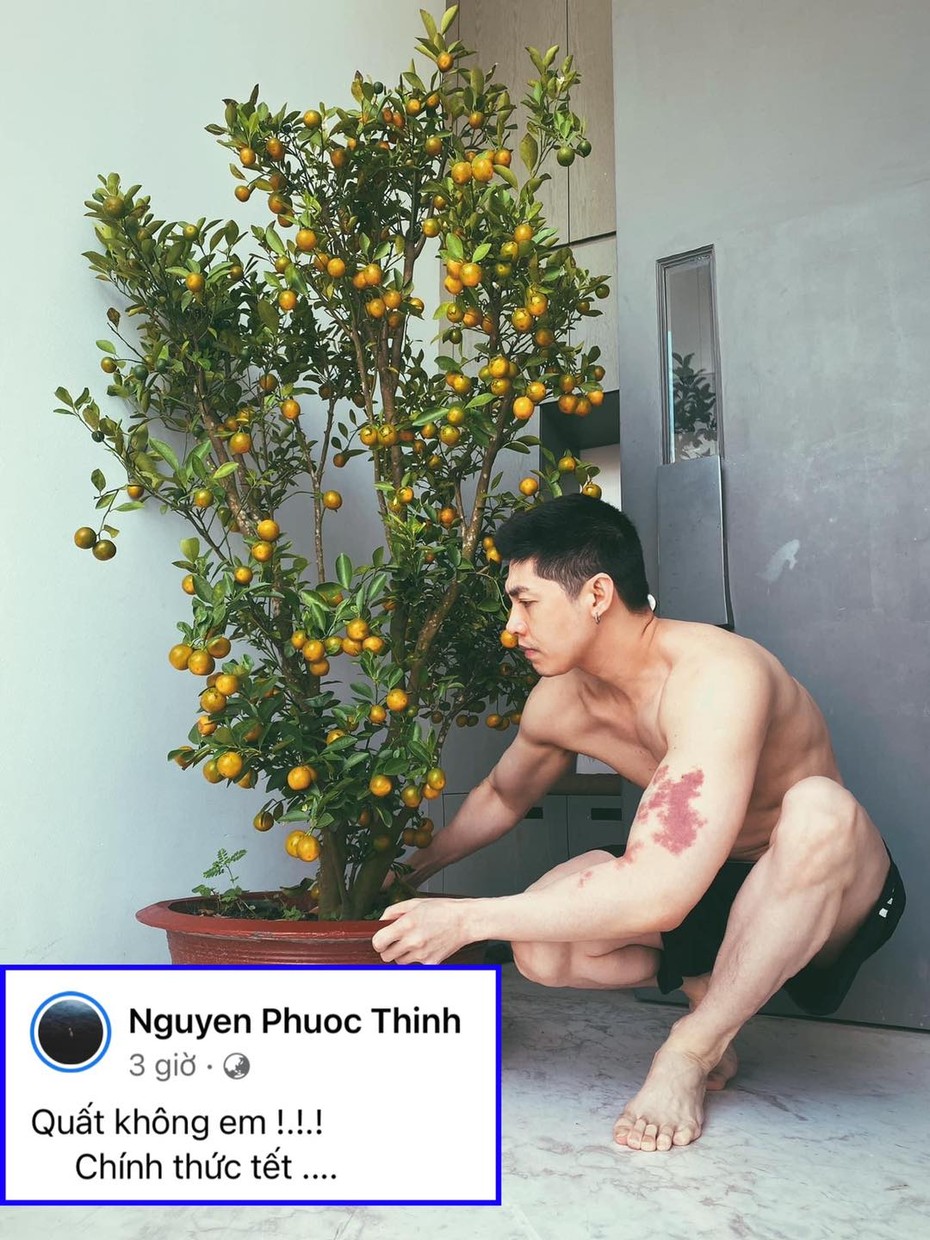 Noo Phước Thịnh khoe cơ bắp cuồn cuộn đón Tết, bị thánh "soi" phát hiện chi tiết lạ