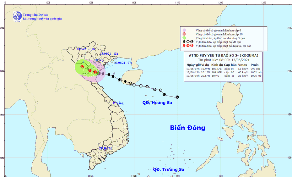 Bão số 2 suy yếu thành áp thấp nhiệt đới gây mưa lớn, diện rộng