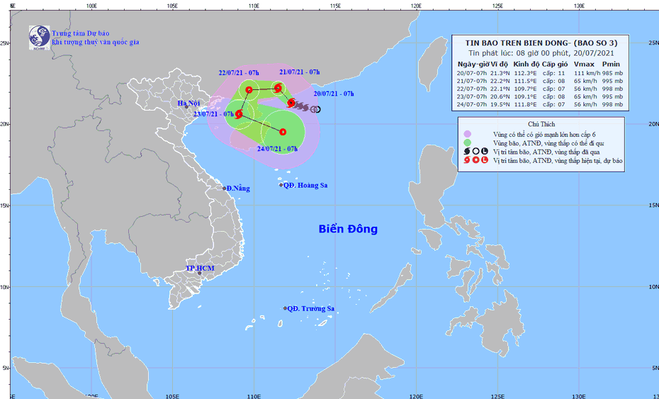 Bão số 3 trên Biển Đông đang ở giai đoạn mạnh nhất, hướng đi phức tạp