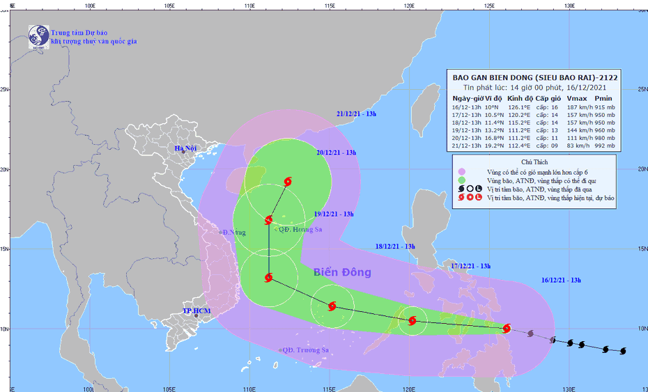 Bão Rai rất mạnh, di chuyển nhanh, 28 tỉnh, thành cấp tốc kêu gọi tàu vào bờ