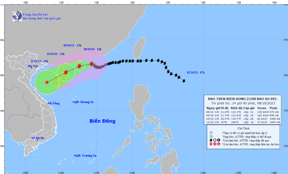 Bão số 4 đi lệch lên phía bắc, cảnh báo mưa lớn cục bộ