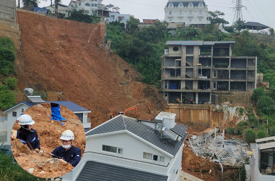 Đoàn chuyên gia Nhật Bản khảo sát khu vực sạt lở ở Đà Lạt