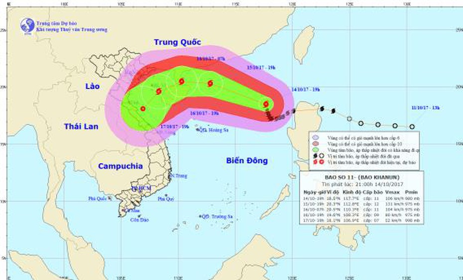 Tin mới nhất cơn bão số 11: Bão đổi hướng