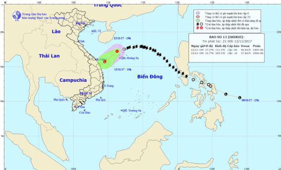 Bão số 13 suy yếu thành áp thấp, Nam Bộ mưa dông