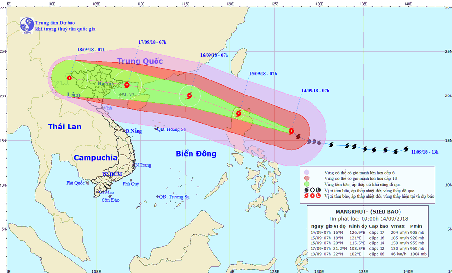 Chỉ đạo khẩn về bão Mangkhut - cơn bão có sức gió mạnh kỷ lục